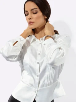 Satinbluse mit Hemdkragen