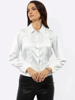 Satinbluse mit Hemdkragen