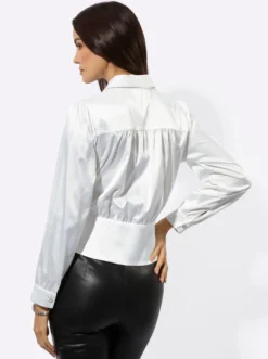 Satinbluse mit Hemdkragen