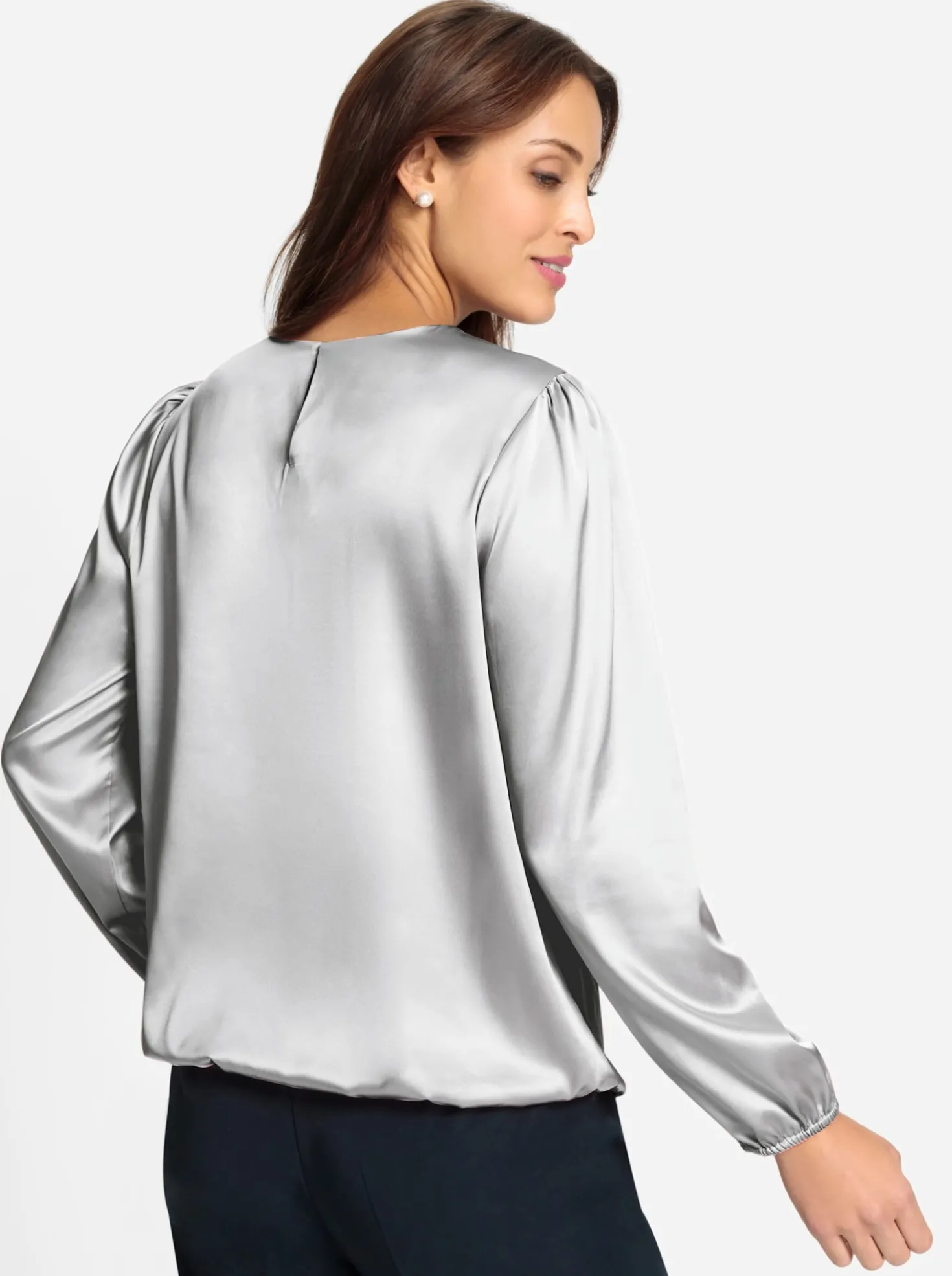 Satinbluse mit Raffungen