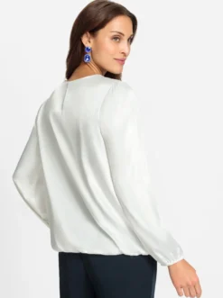 Satinbluse mit Raffungen