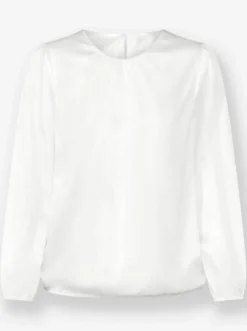 Satinbluse mit Raffungen