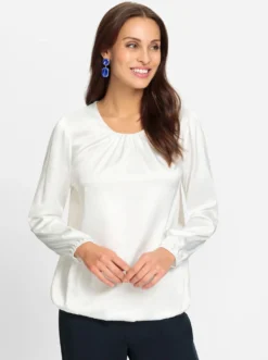 Satinbluse mit Raffungen