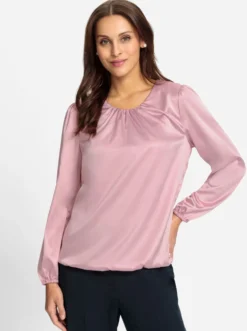 Satinbluse mit Raffungen