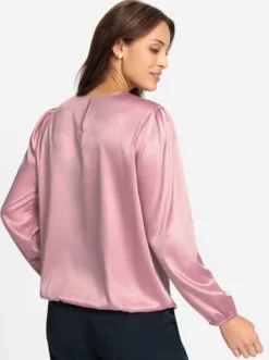 Satinbluse mit Raffungen