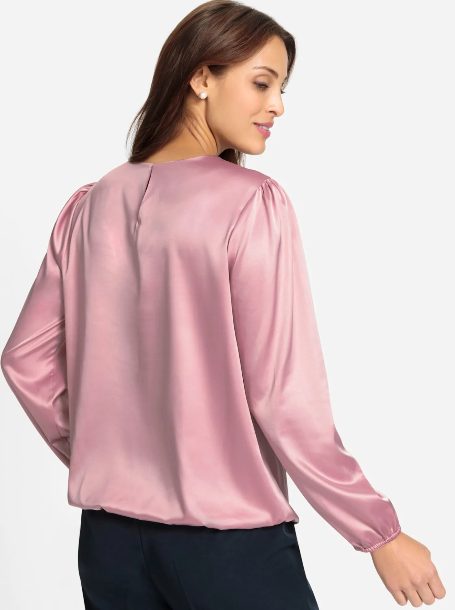 Satinbluse mit Raffungen