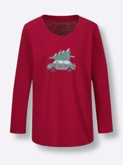 Schlafanzugshirt mit Weihnachts-Motiv