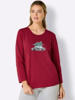 Schlafanzugshirt mit Weihnachts-Motiv