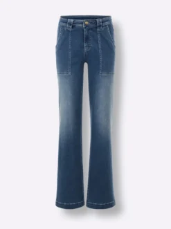 Schlagjeans mit leichter Waschung
