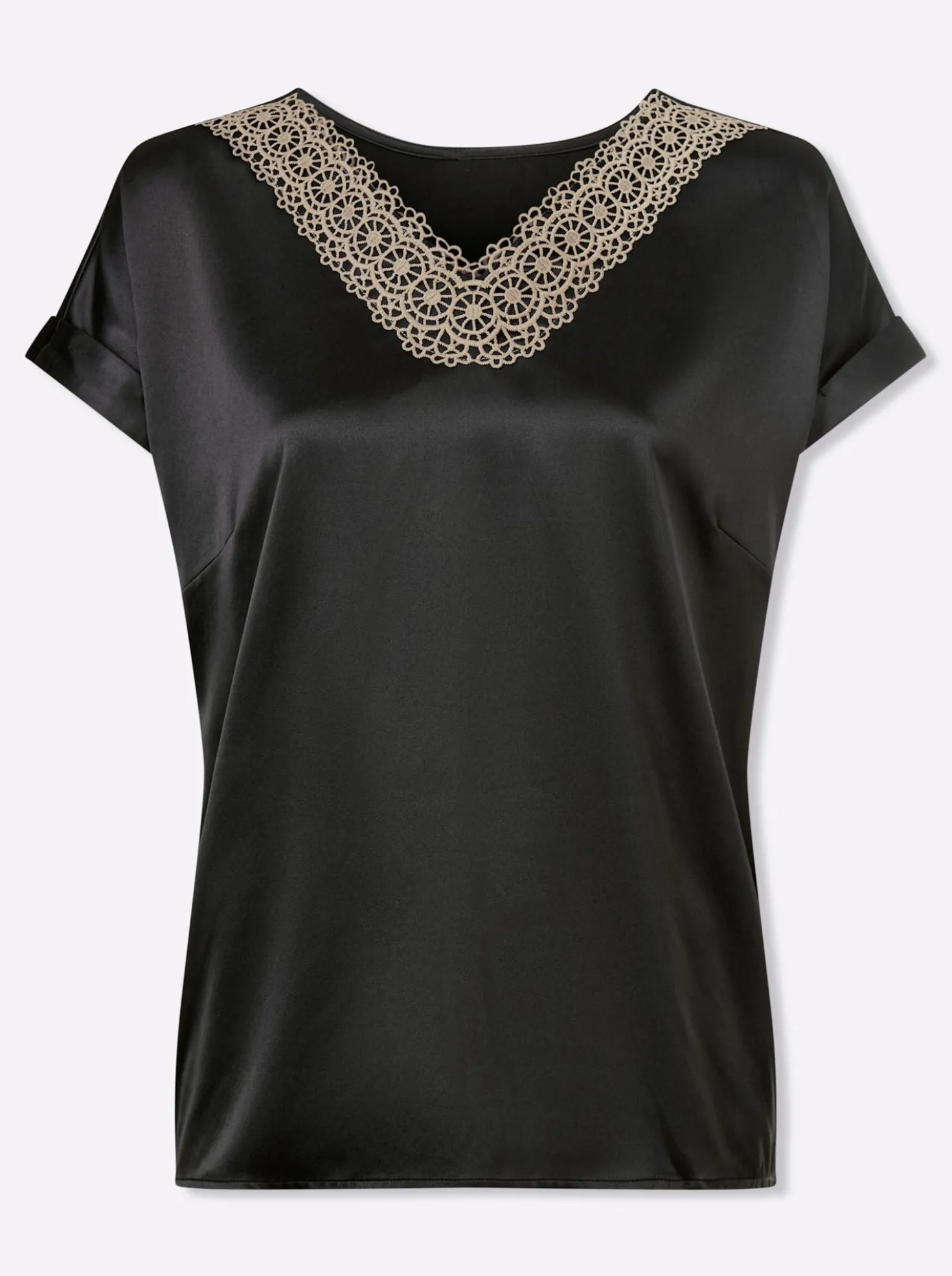 Schlupfbluse in Satin-Qualität