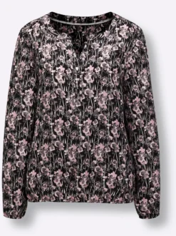 Schlupfbluse mit Blumen-Print