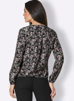 Schlupfbluse mit Blumen-Print