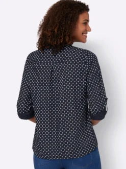 Schlupf-Bluse mit Minimal-Muster