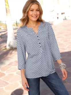 Schlupf-Bluse mit 3/4-Ärmeln