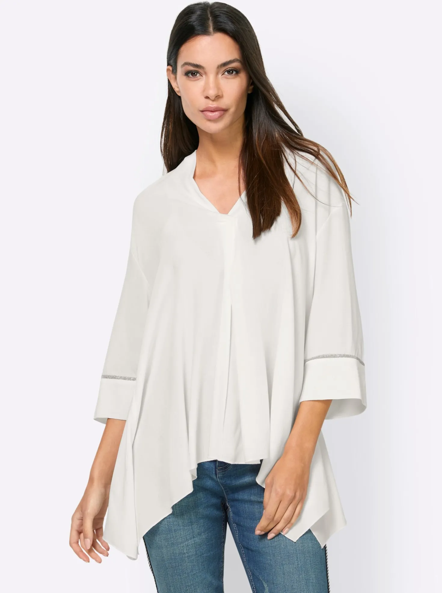Schlupf-Bluse mit V-Ausschnitt