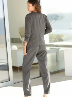 Schlupfhose in Leinen-Optik