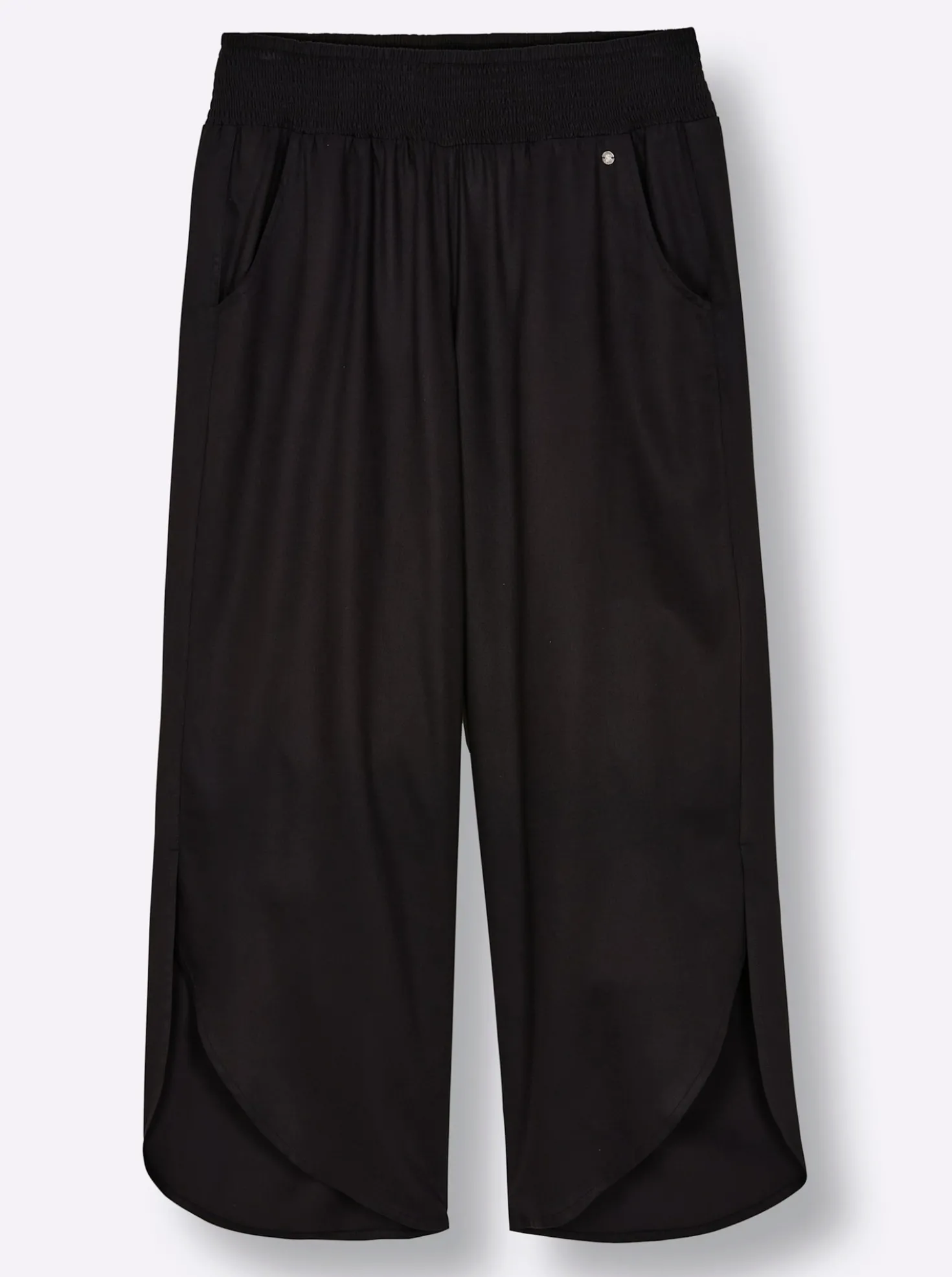 Schlupfhose mit asymmetrischem Saum