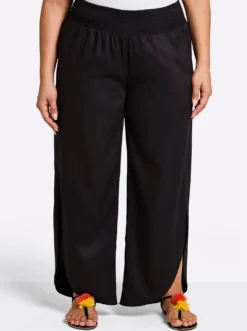 Schlupfhose mit asymmetrischem Saum