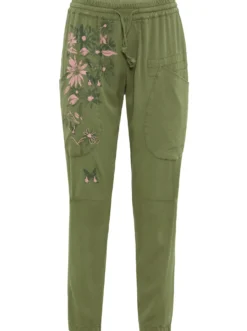 Schlupfhose mit Blumen- und Schmetterlingsdruck vorne