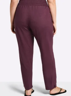 Schlupfhose mit breitem Smokbund, weite Form