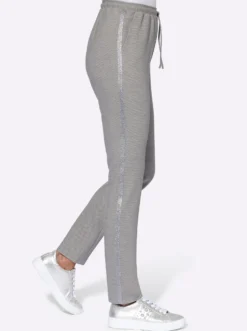 Schlupfhose mit silberfarbenen Galonstreifen