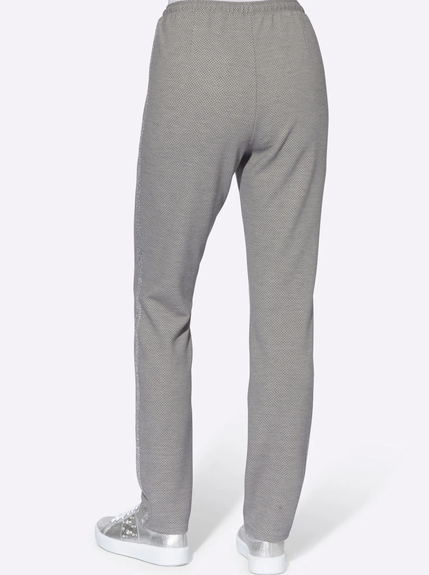Schlupfhose mit silberfarbenen Galonstreifen