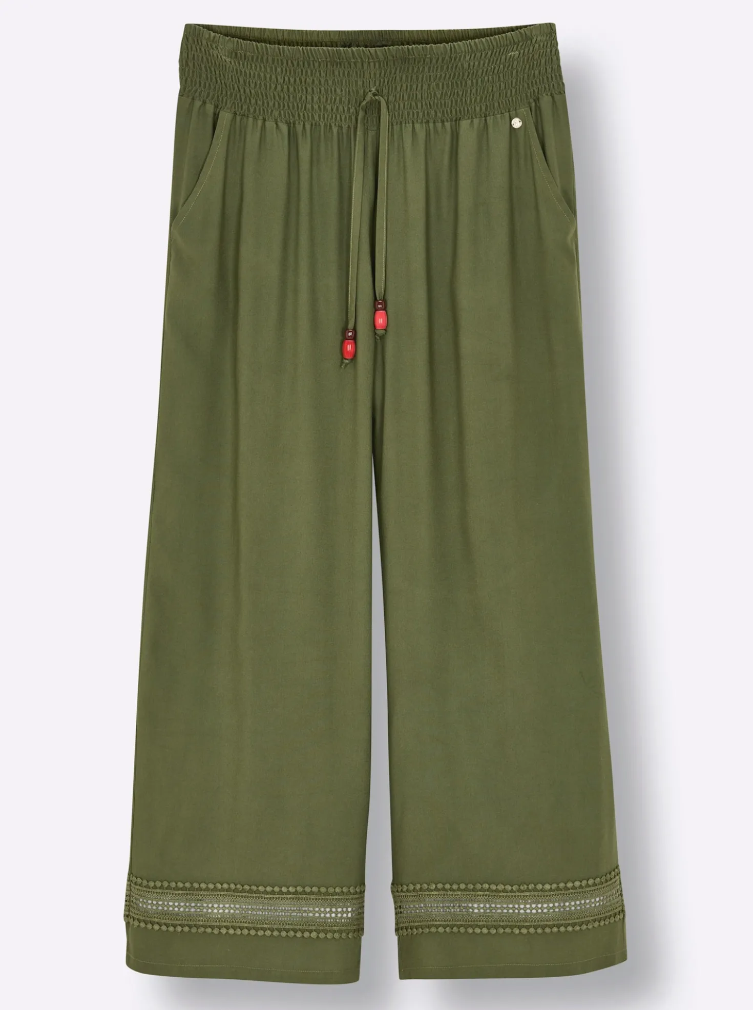 Schlupfhose mit Spitze am Saum