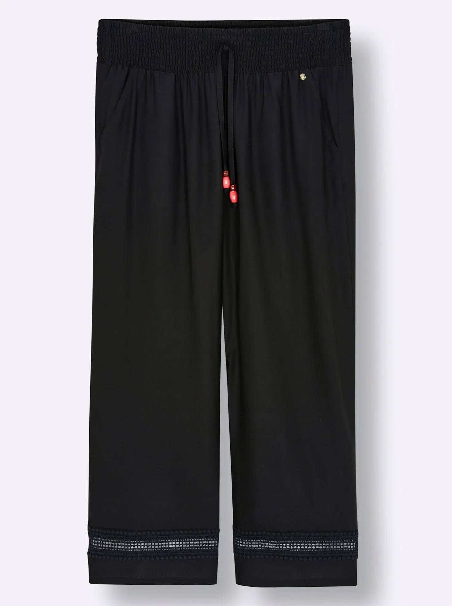 Schlupfhose mit Spitze am Saum