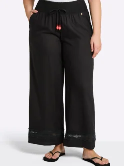 Schlupfhose mit Spitze am Saum