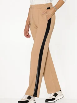 Schlupfhose mit Streifen in Leder-Optik