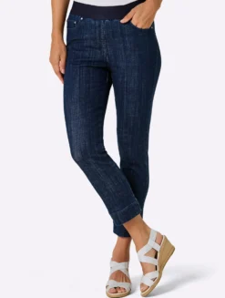 Schlupfjeans im Materialmix mit Baumwolle und Lyocell