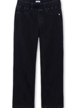 Schlupfjeans mit durchgehend weitem Bein