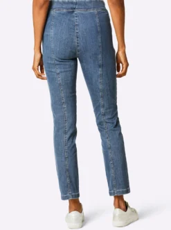 Schlupfjeans mit Längsnähten