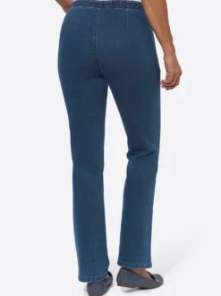 Schlupfjeans mit Reißverschluss-Taschen