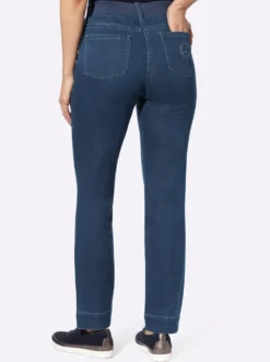 Schlupfjeans mit Ripp-Dehnbund