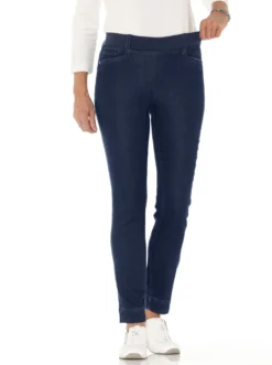 Schlupfjeans mit Ripp-Dehnbund