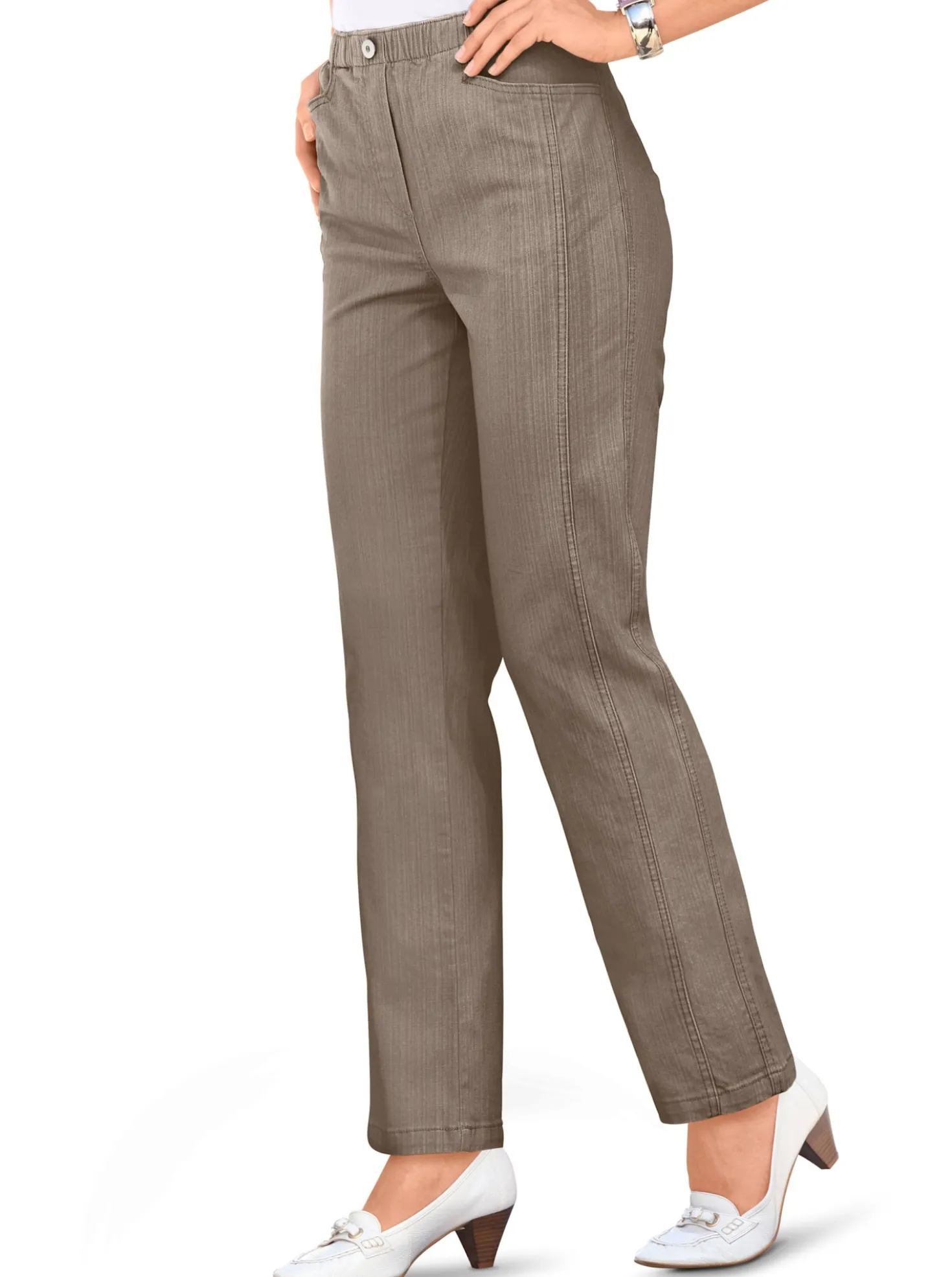 Schlupfjeans mit Rundum-Dehnbund