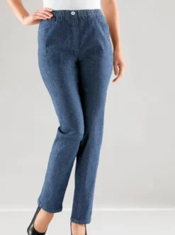Schlupfjeans mit Rundum-Dehnbund
