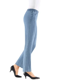 Schlupfjeans mit Rundum-Dehnbund