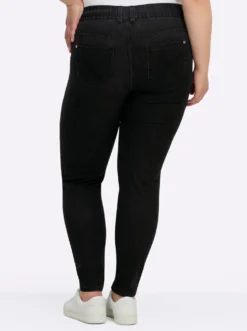 Schlupfjeans mit schmalem Bein