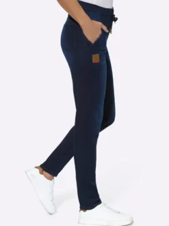 Schlupfjeans mit Tunnelzug und Bindeband