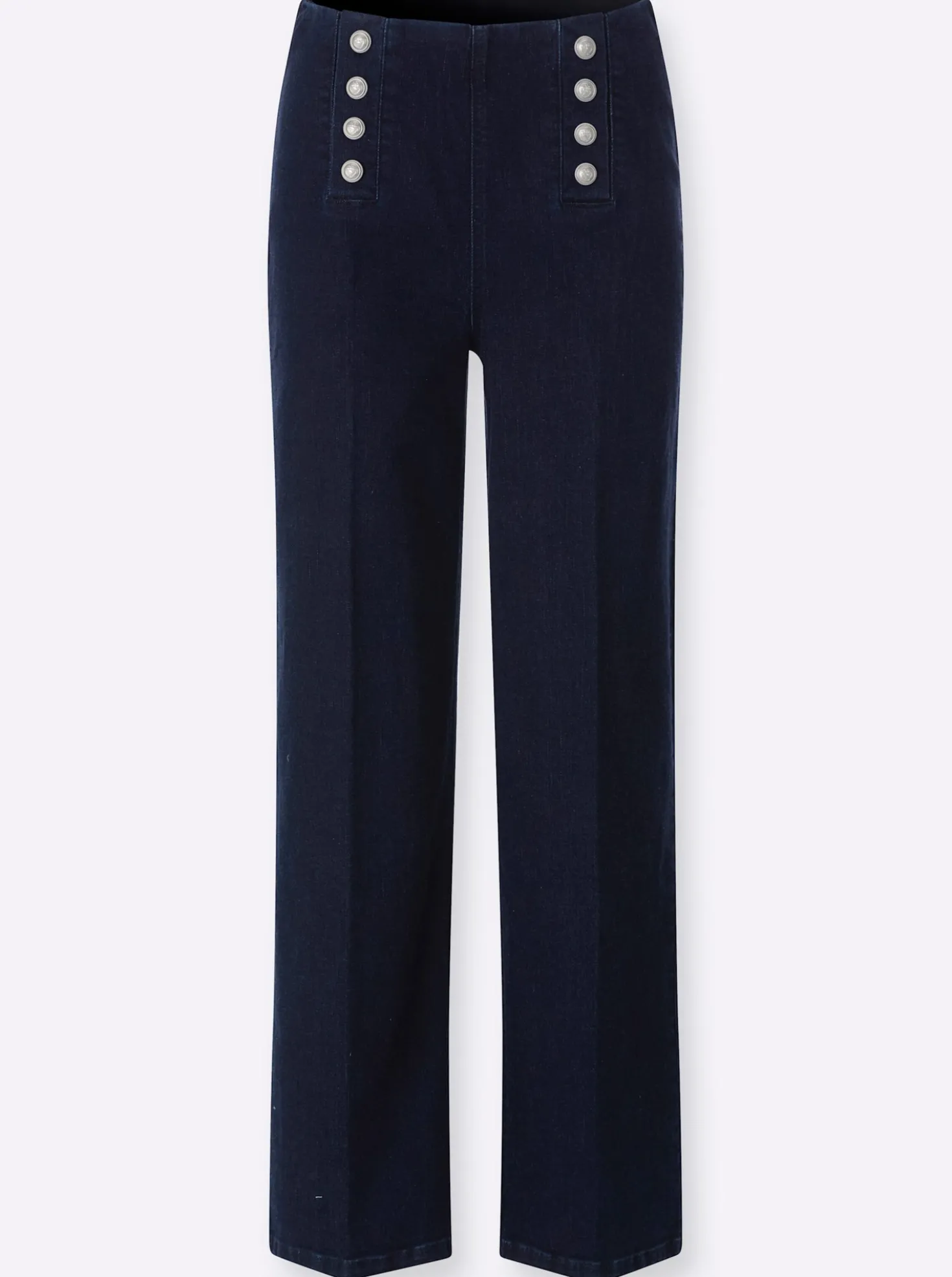 Schlupfjeans mit weiten Beinen