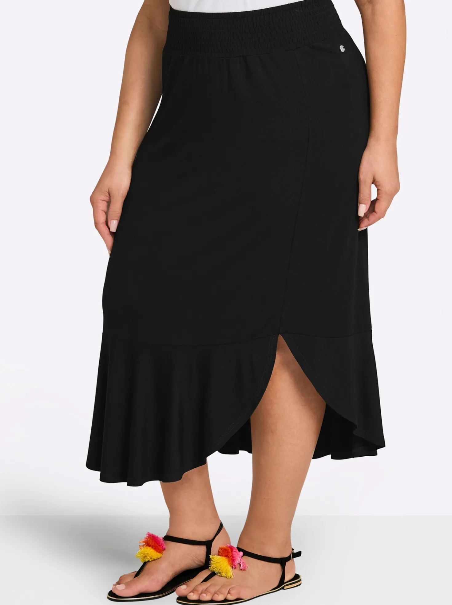 Schlupfrock mit asymmetrischem Saum