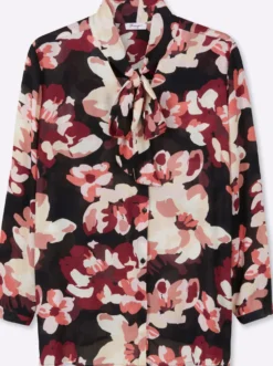 Schluppenbluse mit Blumenprint