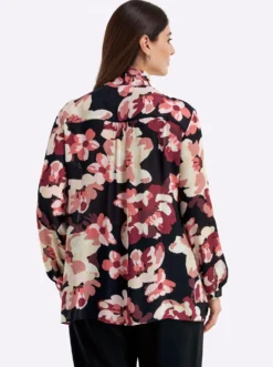 Schluppenbluse mit Blumenprint