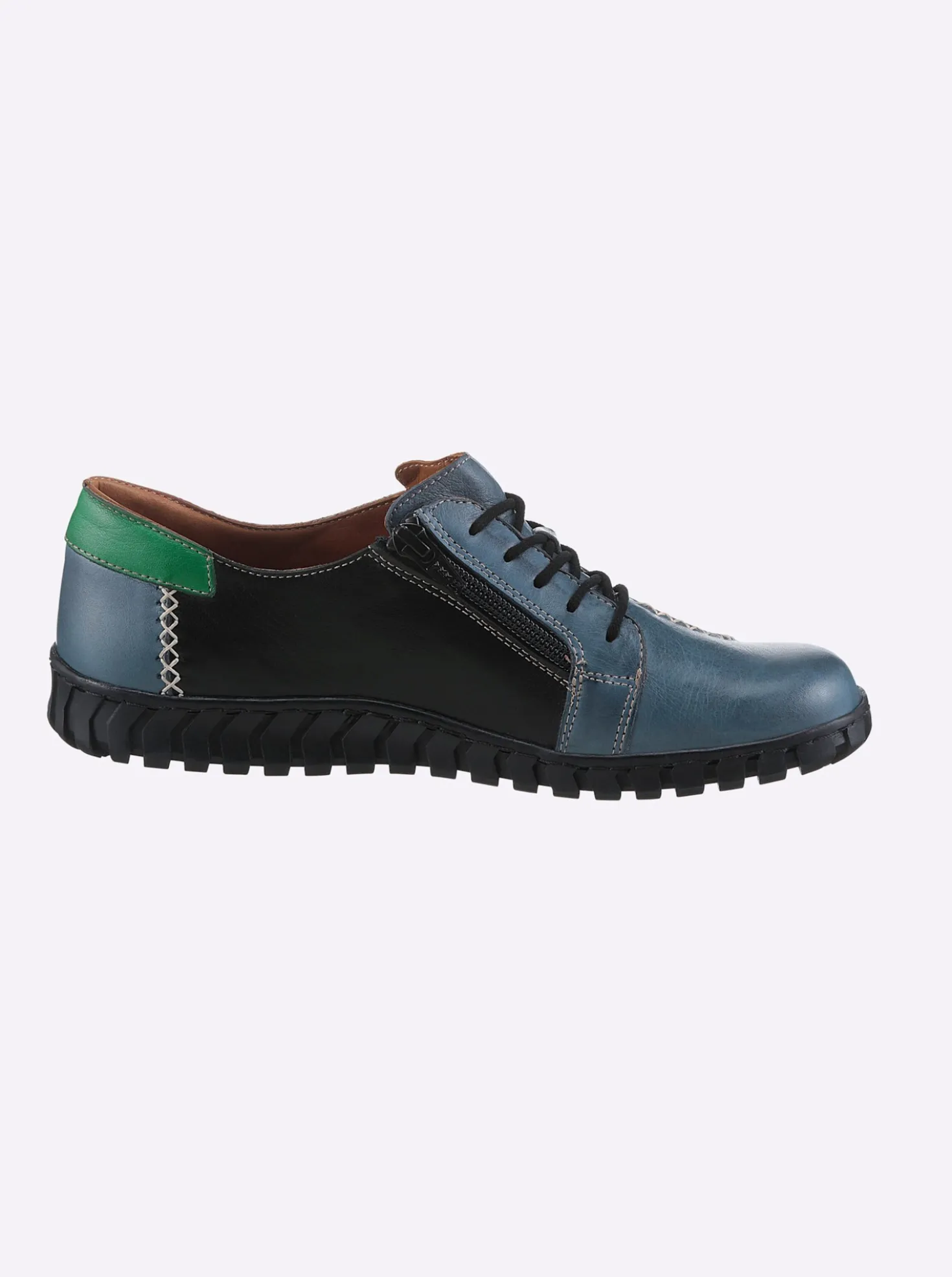 Schnürschuh mit seitlichem Reißverschluss