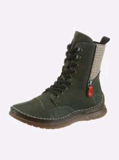 Schnürstiefel mit Kontrastnähten