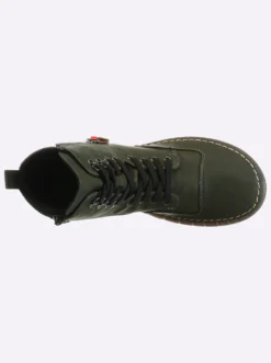Schnürstiefel mit Kontrastnähten