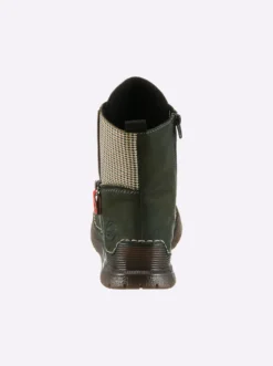 Schnürstiefel mit Kontrastnähten