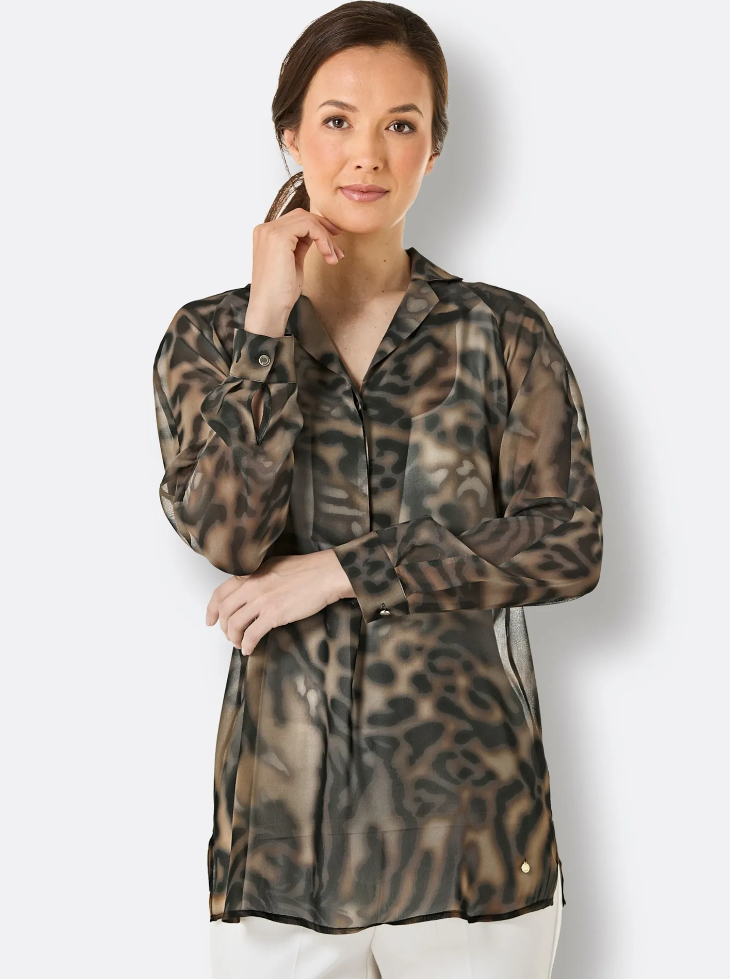 Seidenbluse mit Digitaldruck